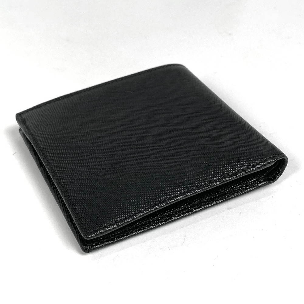Prada Wallet Billfold fold Bi Nero Wallet Black Leather Black